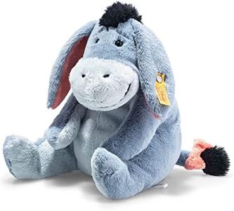 Steiff Disney Soft Cuddly Friends Eeyore, Premium Stuffed Animal, Bluish Gray, Over 9.5" Tall