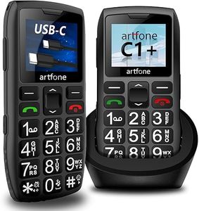 Big Button Mobile Phone for Elderly, artfone C1+ Dual SIM Unlocked, 1400mAh Battery, Unlocked Senior Mobile Phone with SOS Emergency Button, Charging Dock (Black)