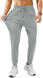 FOGFIRE Mens Sweatpants with Zipper Pockets Lightweight Athletic Joggers for Workout Running Gym Track Casual Wear Light Grey XX-Large