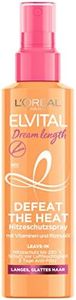 L'Oréal Paris Elvital Heat Protection Spray for Long, Straight Hair, Leave-In Hair Treatment Against Frizz, No Rinse, With Vitamins and Castor Oil, Dream Length Defeat The Heat, 1 x 150 ml