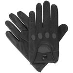 Isotoner Men's Classic Leather Unlined Driving Gloves, 2XL, Black