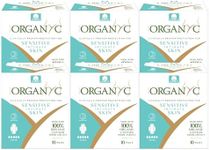 Organyc New Version 100% Certified Organic Cotton Inside and Out Overnight Feminine Pads, Heaviest Flow, Super Absorbency 2.0, 7 Count (6 Pack)