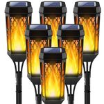 PHEJIE Solar Flame Lights, Solar Lights Outdoor Waterproof with Flickering Flame, Solar Pathway Lights Landscape Decoration Lighting, Solar Powered Light for Garden Yard Lawn Patio Decoration (6)