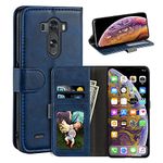 Case for LG G3 D855 D850 D851 D852, Magnetic PU Leather Wallet-Style Business Phone Case,Fashion Flip Case with Card Slot and Kickstand for LG G3 D855 D850 D851 D852 5.5 inches-Blue