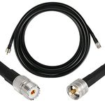 15 ft PL259 (UHF) Male to SO239 Female Coax Cable (50 Ohm), WIZACE Low-Loss Extension Jumper for CB/UHF/VHF/HAM/Shortwave/Amateur Radio Equipment and Antennas