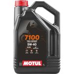 Motul 7100 4T 5W-40 100% Synthetic Ester Motorcycle Oil, JASO MA2 API SP Wet Clutch Compatible, 4 Stroke Engine Protection for BMW KTM Aprilia European Sport Adventure - 4 L