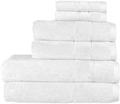 Christy Prism 6 Piece Towel Set in Whitewash 100% Turkish Cotton - Super Soft & Quick Dry - Machine Washable - 550GSM - 2 Bath, 2 Hand & 2 Face Towels