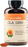 NatureWise CLA 1250 - CLA Supplement with Conjugated Linoleic Acid for Women and Men, Non-Stimulating CLA, Supports Healthy Weight, Fitness Goals - non-GMO, Gluten Free - 90 Softgels[1-Month Supply]