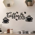 Ferraycle Coffee Bar Sign Rustic Metal Sign Rustic Coffee Bar Hanging Wall Decor Coffee Signs for Coffee Bar Metal Coffee Wall Art for Coffee Bar Home Office Kitchen (Coffee Bar, Bean and Cup Style)