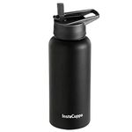 InstaCuppa Thermos Bottle 1000 ML, with Straw Lid, Double-Wall Thermos Flask, Vacuum Insulated Stainless Steel | Retains Hot and Cold Temperatures