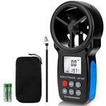 Digital Anemometer Handheld AP-007 Wind Speed Meter Gauges for Measuring Wind Speed/Temperature with Backlit and Max/Min/AVG for Shooting, Measuring HVAC installation, CFM calculation, Duct vents