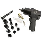 Hulk Air Impact Wrench 1/2" With Socket Set At-12A (Torque 650Nm) - Fixed Square