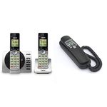 VTech DECT 6.0 Dual Handset Cordless Phone with ITAD, CID, and Backlit Keypads | VTech Trimstyle Corded Telephone with Caller ID