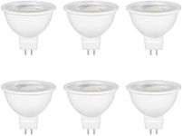 6 Pack MR16 GU5.3 LED 5W 12V Reflector Bulb, Cool White 6000K, Equivalent to 50W 35W Halogen Spotlight Bulb, 500LM, 120°Beam Angle, Non-Dimmable, for Hallway, Ceiling Spotlight