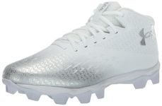 Under Armour Men's Spotlight Franchise Rm 4.0 Football Shoe, (100) White/White/Metallic Silver, 8.5