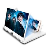 Newseego for 14 inch Phone Screen Magnifier, HD Mobile Phone Screen Amplifier Pulling-Out Movie Video Enlarger Anti-Blue Ray Eye Protection with Foldable Stand Holder for All Smartphones-White