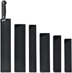 6 Pieces of ABS Flocking Knife Sets, Rectangular Blade Guards, Scabbard Sets, 6 Kind Sizes of Blade Protectors, Portable Kitchen Tools (Black)
