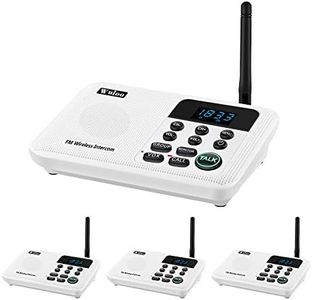 Wuloo Intercoms Wireless for Home 1 Mile Range 22 Channel 100 Digital Code Display Screen, Wireless Intercom System for Home House Business Office, Room to Room Intercom Communication(4Stations White)