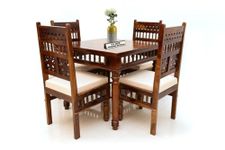 RK DECK INCREDIBLY DECOROUS Wood Solid Sheesham Wood Dining Room Sets || Wooden Dining Table With Chairs|| Dining Table Set For Home Living Room Furniture (Cnc-Style-04, 4 Seater)