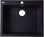 ALFI brand AB2420DI-BLA Drop-in Single Bowl Granite Composite Kitchen Sink, 24-Inch, Black