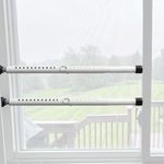 Sliding Door Security Bar 2 Pack, 16.5" to 51.2" Window Security Bar Adjustable Window Locks Security up and Down Glass Door for Vertical Sliding Windows Extends White