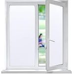 Funfox Frosted Window Film Privacy, Window Sticker Opaque Window Vinyl Static Cling Glass Film for Kitchen Bathroom Office Living Room Matte White 44.5 x 200cm