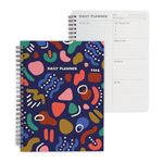 Rileys & Co Undated Planner For Women A5, 160 Pages To Do List Notebook, 8" x 6" (20 x 15 cm), Undated Daily Planner For Boosting Your Productivity, Daily To Do Planner (Abstract | Dark Blue)