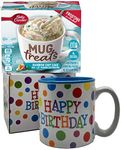 Happy Birthday Mug In Gift Box with 4 Mug Cake Mix Pouches Bundle (Confetti)