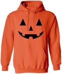 Arvilhill Men's Jack O Lantern Sweatshirt Halloween Pumpkin Face Costume Novelty Pumpkin Drawstring Hoodie Orange M