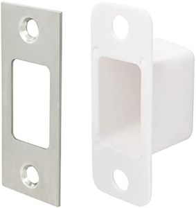Nuk3y Deadbolt Strike Plate Square Corner 1-1/8" x 2-3/4" with dustbox (Stainless Steel)