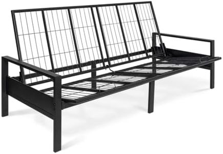 Milliard Metal Futon Frame – Space-Saving Modern Futon Frame Full Size - 2 in 1 Design Perfect for Modern Living Spaces (Black)