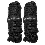 Space Whale Boat Ropes for Docking Lines (2Pk) I Double Braided Nylon Black Dock Lines for Boats 5/8” 25FT Boat Rope I 11243lbs Breaking Strength Marine Rope Boat Dock Lines I Mooring line Dock Ties