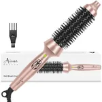 Aima Beauty Hot Brush, 1.3"/35mm Heated Curling Brush Makes Hair Smoother, Softer, Thermal Brush Get Natural Curls, Easy to Use, 30S Fast Heating, Dual Voltage & 60 Mins Auto-Off, Gold