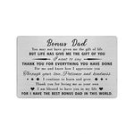 Yobent Bonus Step Dad Stepdad Stepfather Gifts, Personalized Bonus Dad Birthday Card from Daughter Son, Best Bonus Dad Present for Men