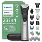 Norelco Philips All-in-One 9000 Series 23-Piece Trimmer - Electric Shaver and Clipper for Face, Beard, Head & Body, Self-Sharpening Full Metal Blades, 29 Length Settings (0.5-16 mm), MG9575/49