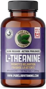 Pure Lab Vitamins - L-Theanine 200mg Capsules - Concerns and Pressure Relief Supplements - Brain Memory Focus Supplement for Adults - Promotes Relaxation and Improves Sleep Quality - 150 Vegi Caps