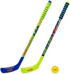 NERF Proshot Kids Hockey Sticks + Ball Set - 2 Player Youth Indoor + Outdoor NERF Hockey Set - 2 in 1 Knee + Floor Hockey Sticks - (2) NERF Proshot Youth Hockey Sticks + (1) Foam Hockey Ball Included