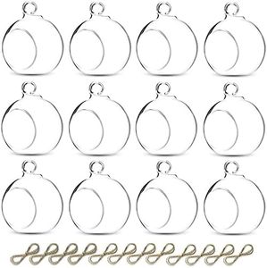 Sziqiqi 8cm Bolas Cristal Colgantes - 12 Piezas Portavelas Cristal Colgante Candelabros para Colgar Esfera Colgante de Cristal para Velas para Decoración Pieza Central Cumpleaños Fiesta Navidad Boda