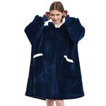 mebiusyhc Oversized Hoodie Blanket Fluffy Fleece Blanket Hoodie Hooded Blanket Double pocket Cozy Warm Fleece Sherpa Blanket, Gifts Adults Mom Wife Girlfriend Men, One size fits all