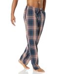 Amazon Essentials Men's Straight-Fit Woven Pyjama Bottoms, Navy Large Plaid, L