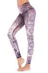 Chisportate High Waisted Sustainable Yoga Leggings, Active Tummy Control Super Soft Workout Pants for Women Fitness Running Gym Yoga Wear (Buddha)