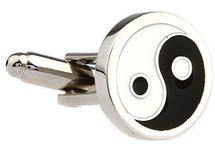 MRCUFF Yin and Yang Pair Cufflinks in a Presentation Gift Box & Polishing Cloth