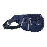 NFI essentials Waist Bag for Men Women Unisex Fanny Pack Chest Camera Pouch, Large Hiking Travel Money Multipurpose Polyester Utility Cross Belt Body Strap Sports Outdoor & Adventure (Navy Blue)