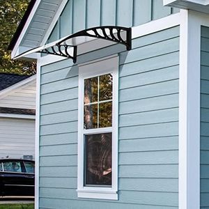 40"x30" Window Awning Exterior, Awnings for Doors，Polycarbonate Cover Entry Door Outdoor Patio Awning Canopy, Front Door Overhang Awning for Sun Shutter, UV, Rain and Snow Protection