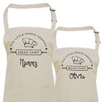 Pomchick Personalised Matching Family Apron Head Sous Chef Name Kitchen Cooking BBQ Baking Present Gift for Him Her Mum Dad Father's Mother's Day Christmas !! THE PRICE IS FOR ONE APRON !!