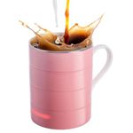 Glowstone Smart Mug – Self-Heating Fine Bone China Coffee & Tea Cup, Automatic Temperature Control, Dishwasher Safe, Wireless Induction Charging, 12 oz, British-Designed Luxury Drinkware, Pink