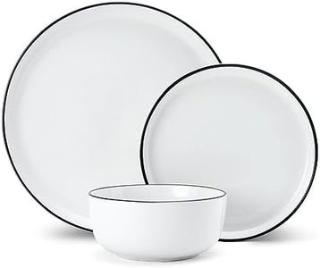 Mikasa Limestone Porcelain Dinner Set, White (12 Pieces)