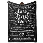 Dad Birthday Gifts Blanket - To My Dad Gifts From Daughter Son, Gifts for Dad, Daddy, Papa, Best Dad Ever Blanket for Fathers Day, Christmas, Valentines Day, Presents for Dad Fluffy Blanket 157*132CM