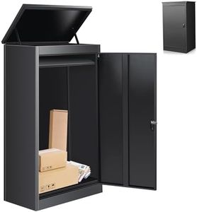 Package Delivery Boxes for Outside, Extra Large Black Parcel Drop Box with Coded Lock, Made of Steel Mailbox with Waterproof Anti-Theft Function, Not Easy Deformed for Home, Porch