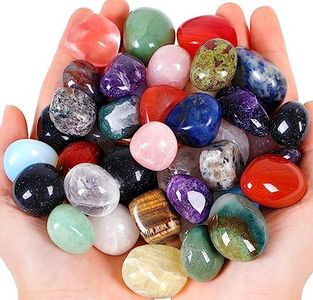 QINJIEJIE 1.76LBS/800G Polished Stones Tumbled Crystals Bulk Natural Colored Gemstones Irregular Chakra Quartz Rocks Set Decorative Landscape Stone for Vase Reiki Home Decor Energy Therapy Gifts